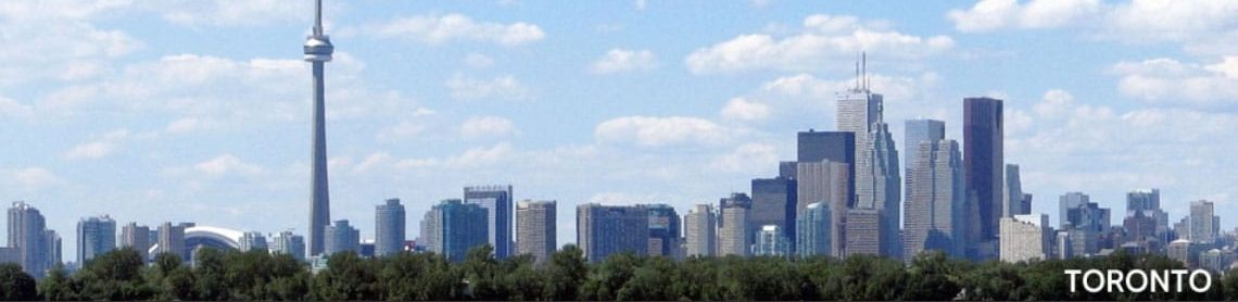 Order fulfillment Toronto, Canada; skyline view of Toronto, Ontario, Canada, home of Palisades Logistics' order fulfillment services.