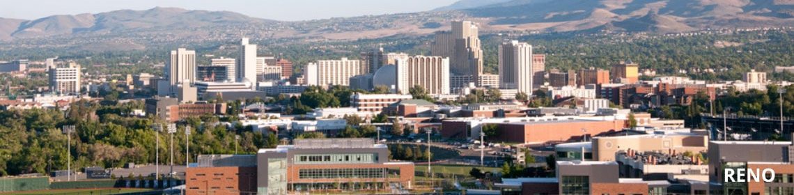 Reno, NV skyline; home of Palisades Logistics Reno fulfillment services, serving the West Coast